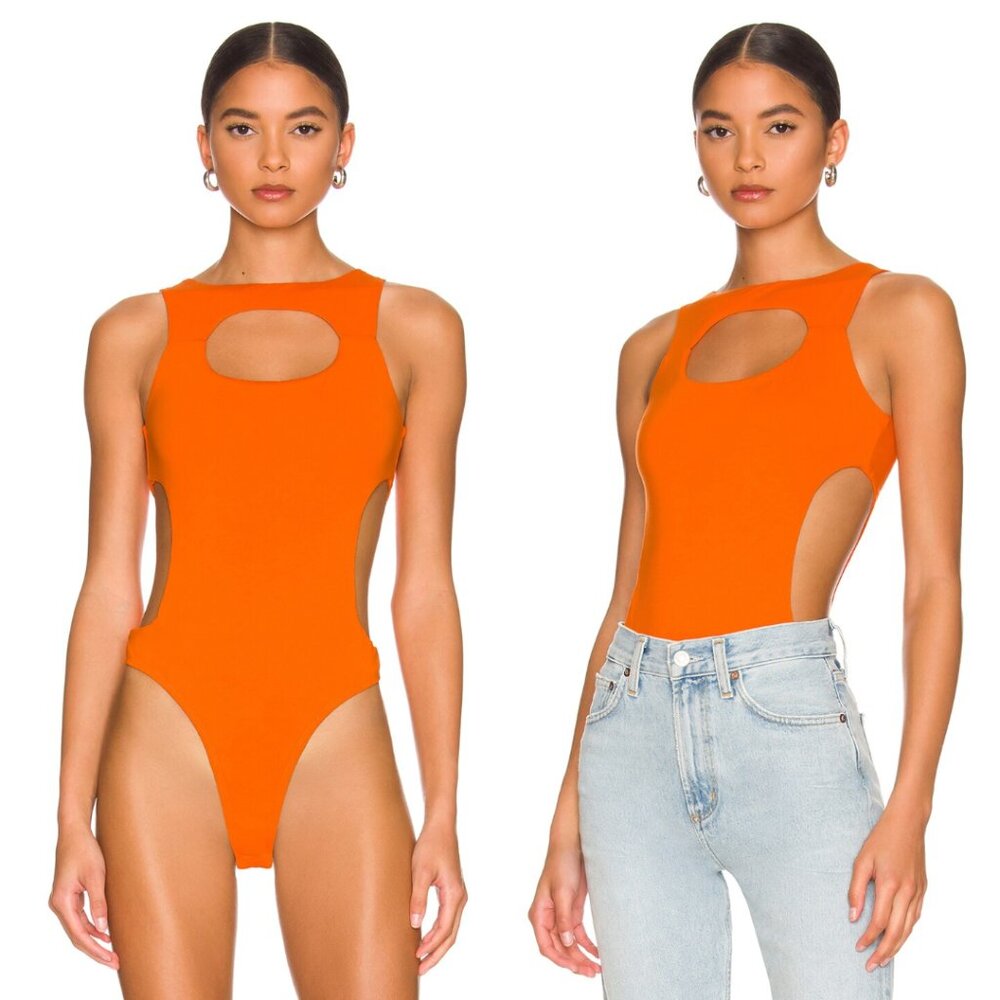 💙 NWT Superdown Mabelle Orange Cut Out Bodysuit